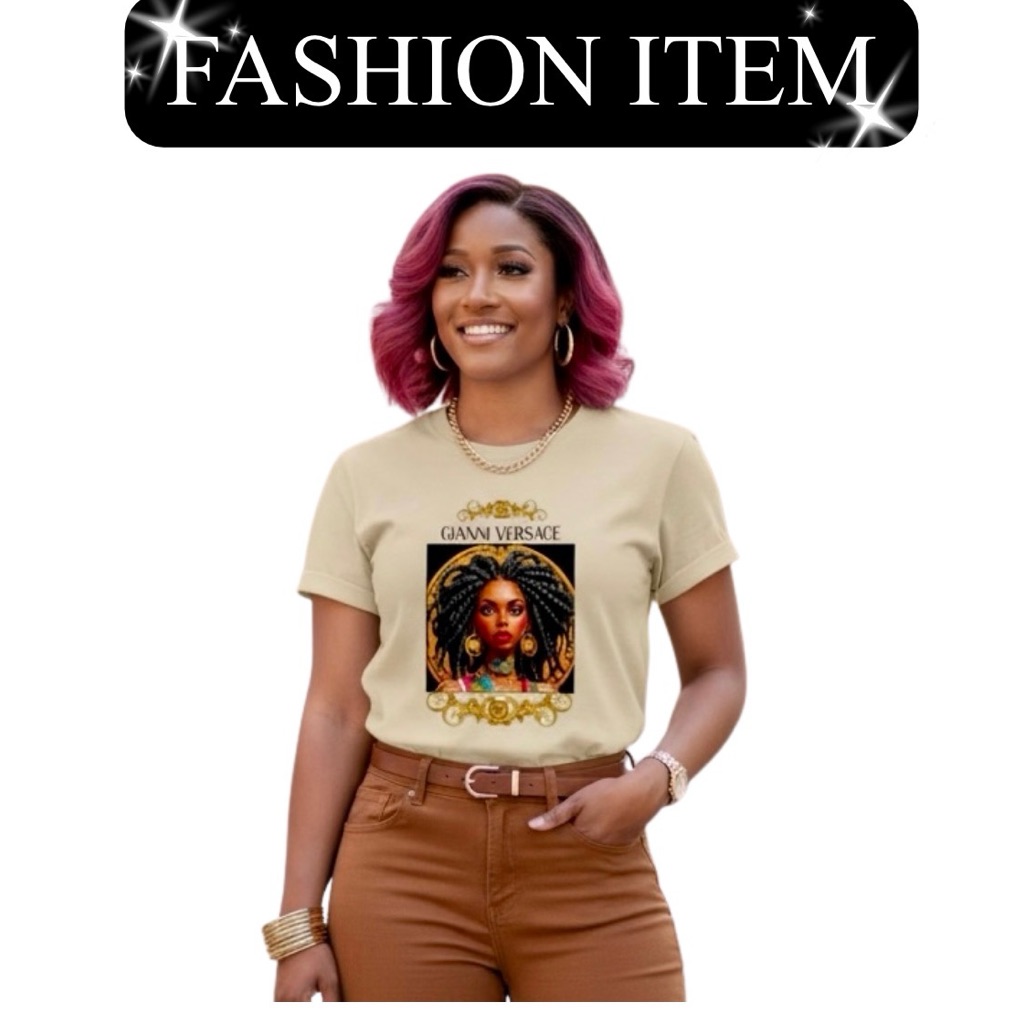 Fashion Custom Beige & Gold T-Shirt, Nip